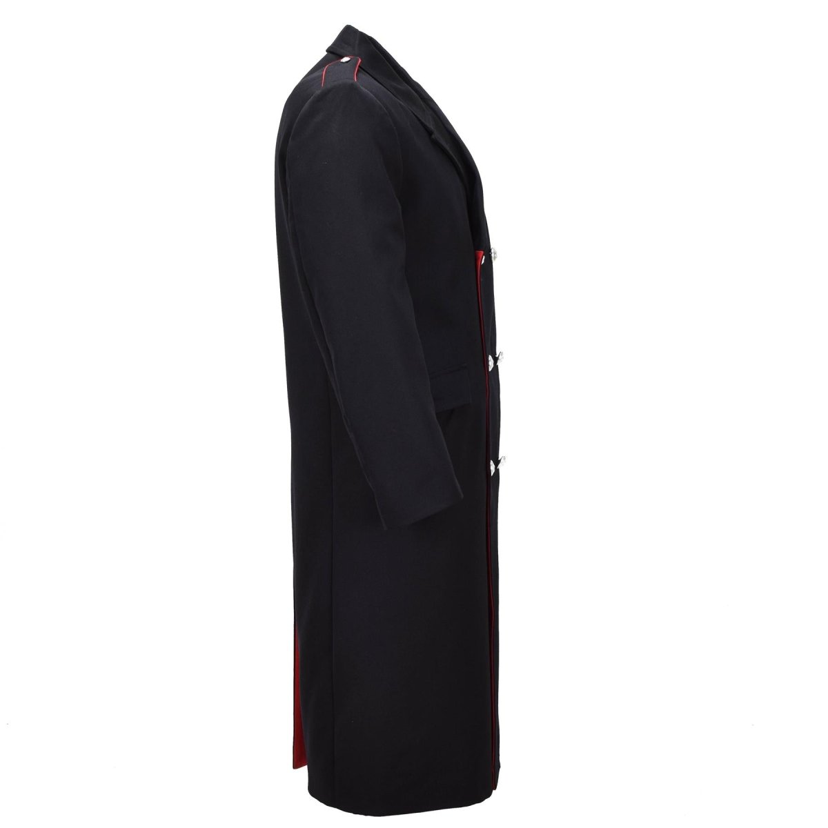 Original italiensk armé carabinieri ullkappa dubbelknäppt uniform svart