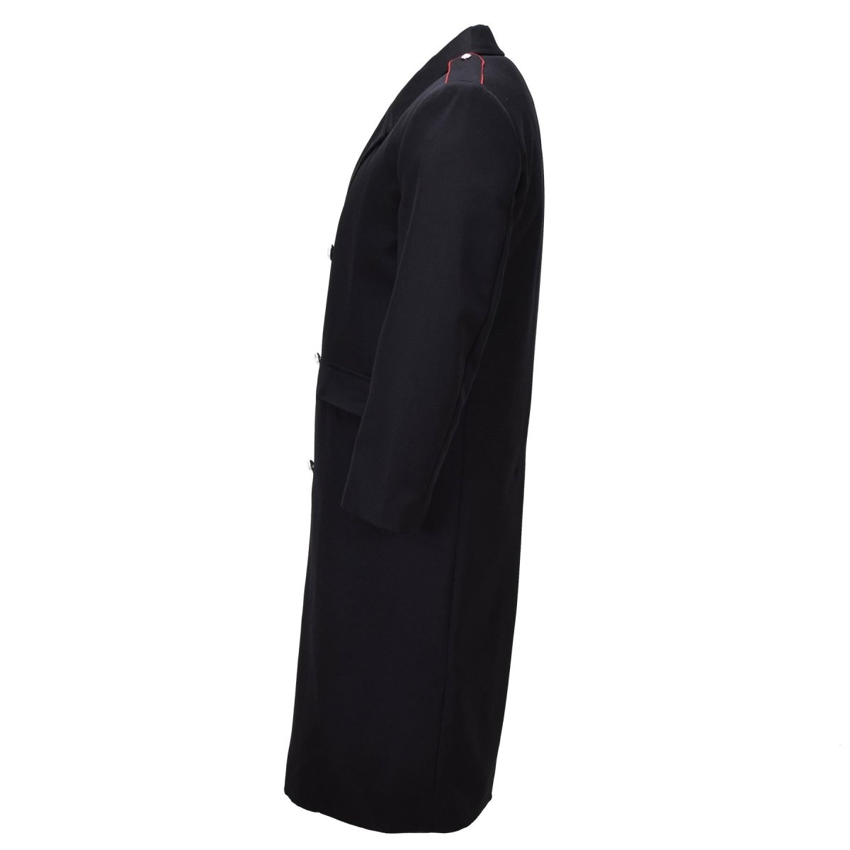 Original italiensk armé carabinieri ullkappa dubbelknäppt uniform svart