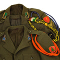 Original italiensk arméjacka brun parade enhetlig klänning ull militär fråga