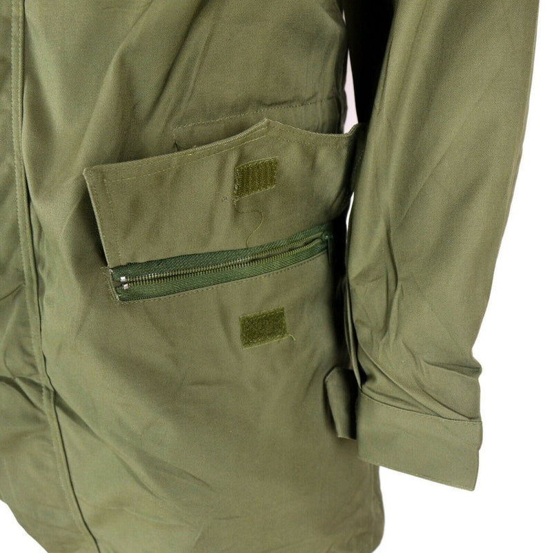 Original italiensk armé olivgrön parka militärjacka bdu överskottsfråga kappa