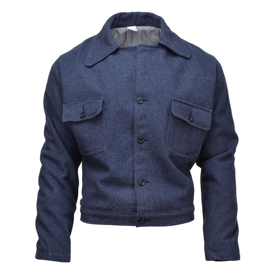 Original italiensk armé vintage ike jacka ullblus klänning jacka enhetlig blå