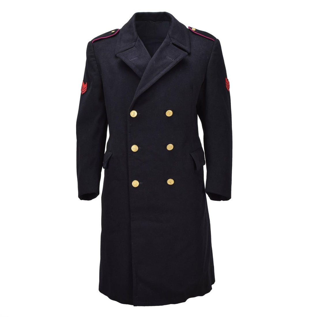 Original italiensk militär Carabinieri klänning ull dubbelknäppt svart