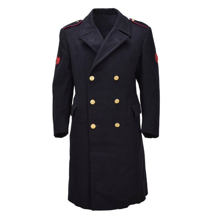 Original italiensk Military Carabinieri Klänning Coat Ull Dubbelknäppt Svart - GoMilitar