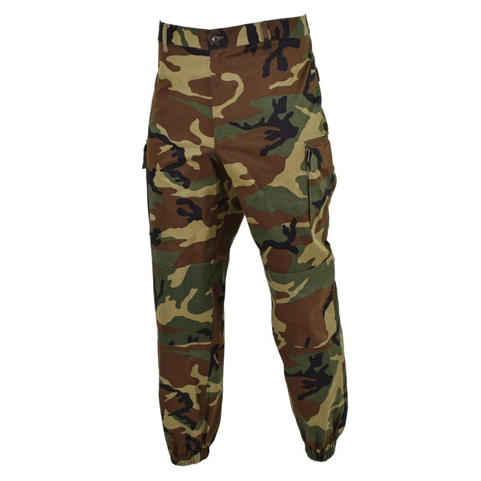 Original italienska militära lastbyxor combat woodland camo field byxor NYHET - GoMilitar
