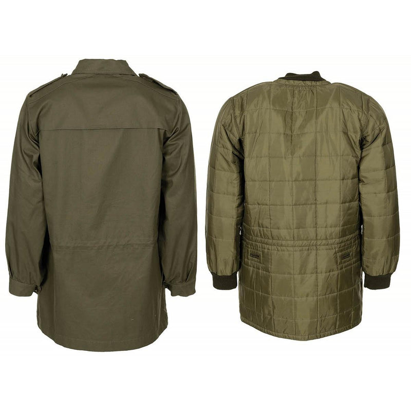 Original italienska militärparka löstagbar quiltad foderfältjacka oliv ny