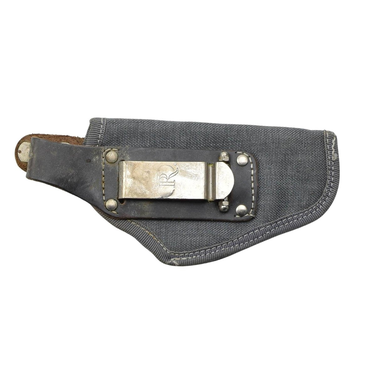 Original italiensk militär pistolhölster Nylon tryckknappstängning grå