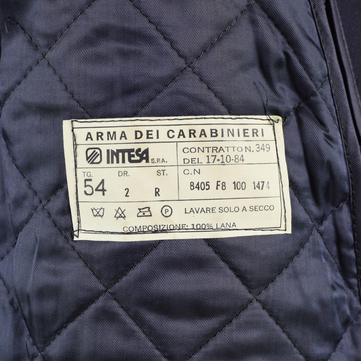 Original italiensk militärpolisbeläggning Long Carabinieri Italy Trench Coat W Liner