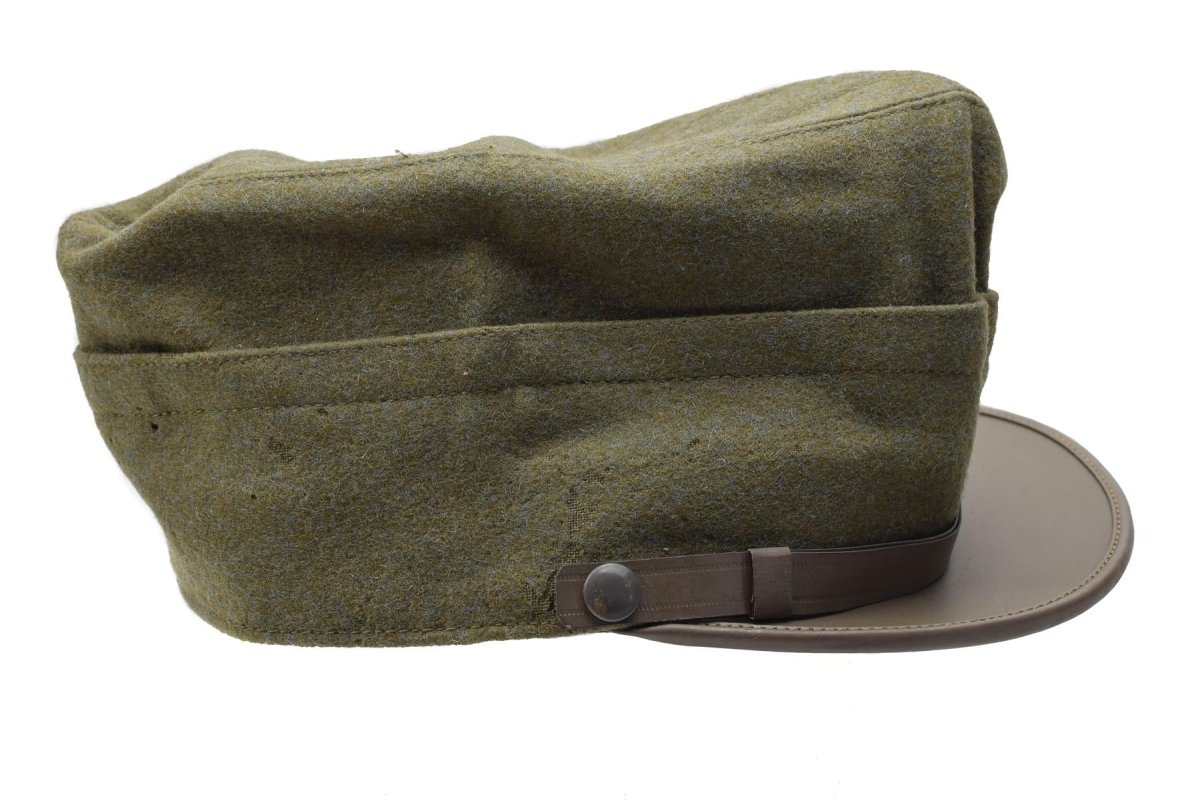 Original italiensk militär snapback -fältlock olivull lättvikt vintage