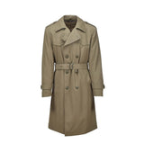 Original italiensk militär trenchrock Khaki Formell kappkodad bältet vintage ny