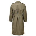 Original italienska militära kvinnor Trench Coat Olive Long With Belt Liner Army New