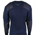 Original italiensk pullover V-hals Commando Jumper mörkblå tröja ull