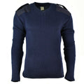 Original italiensk pullover V-hals Commando Jumper mörkblå tröja ull