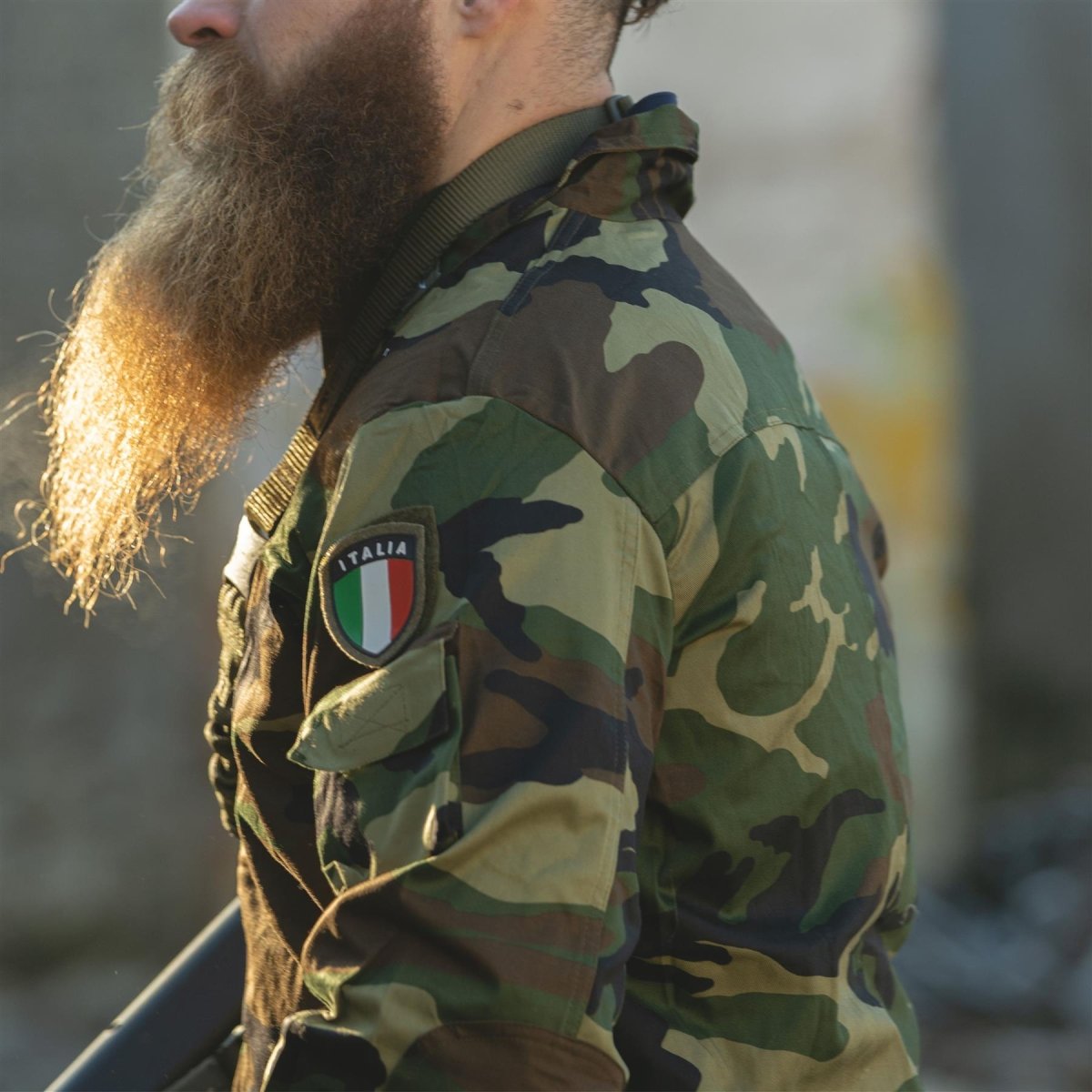 Original Italien Militär Combat Jacket Lätt Woodland Camo Army Surplus New