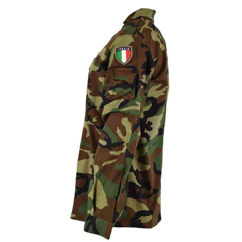 Original Italien Militär Combat Jacket Lätt Woodland Camo Army Surplus New