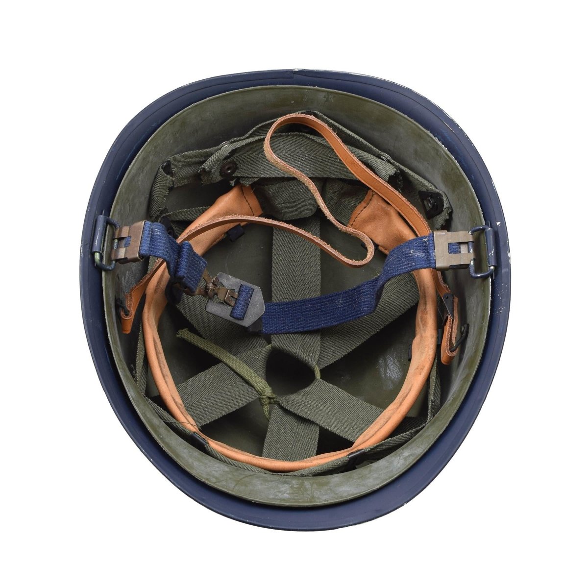 Original militär belgisk stålhjälm M51 Taktisk stridsarmé Inner PVC Blue