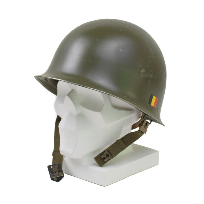 Original Military Belgian Steel Helmet M51 taktisk strid armé inre pvc Olive - GoMilitar