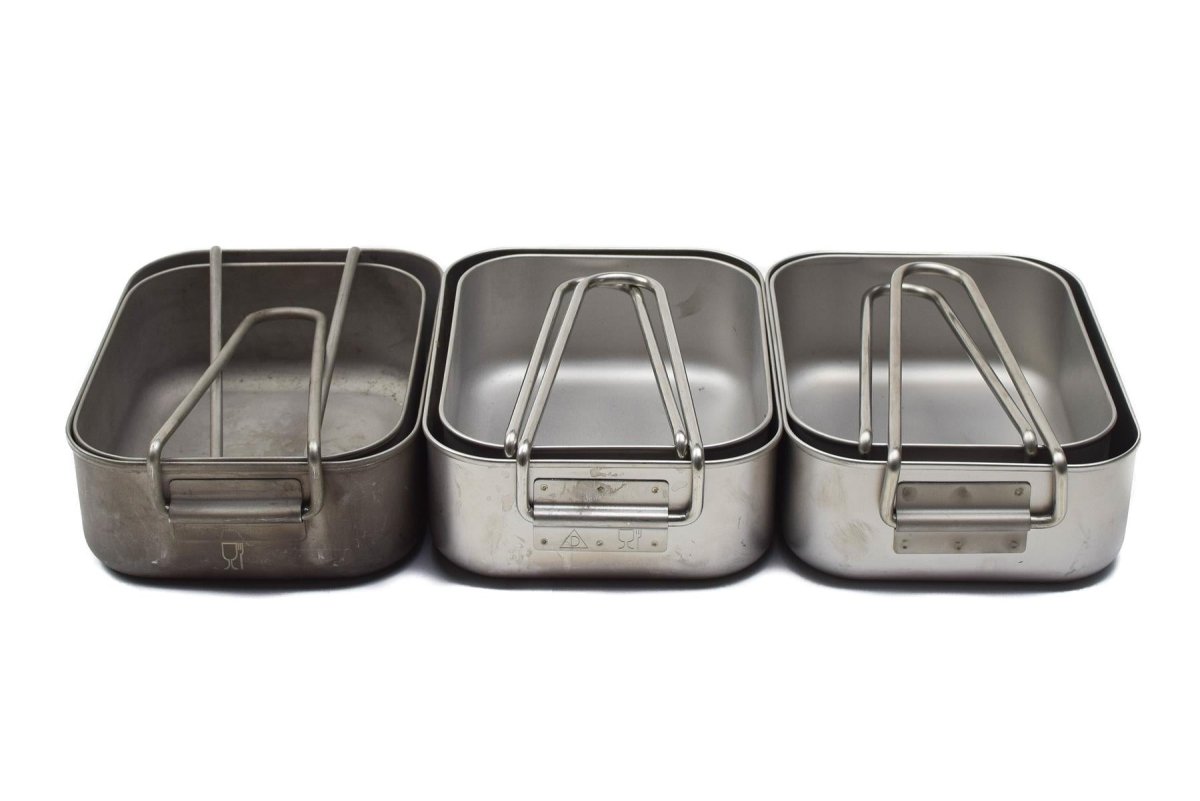 Original Military Issue Mess Tins rostfritt stål camping utomhus bordsartiklar