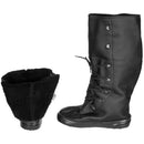 Original Norway Army Alfa black leather overboots with warm faux fur lining and secure lace-up for cold weather protection.