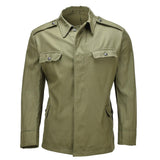 Original Rumänsk Army Work Jacket Button Front Military Field Coat Olive