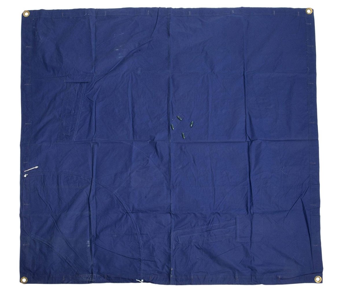 Original rumänsk militär tält presenning blått vattentätt 1.80x1.80 cm överskott