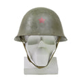 Original serbisk taktisk stålhjälm med foderkamputrustning chinstrap oliv