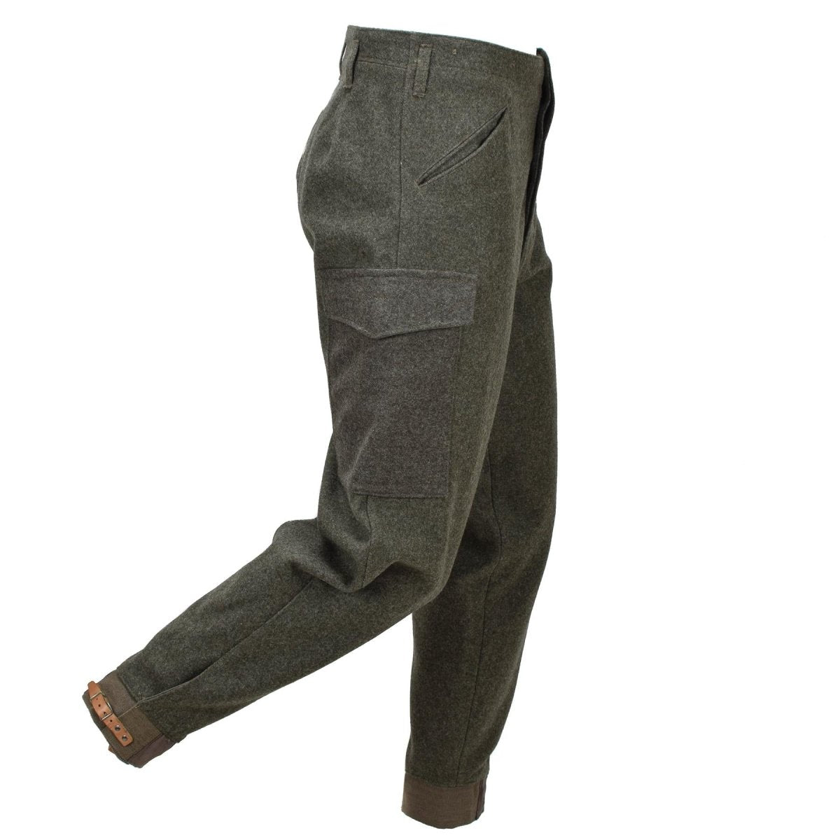 Original Swedish Army M39/58 Fältbyxa Ull Cargo Surplus Olivgrön