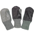Original Swiss Army Grey Wool Cold Weather Mittens Läderpalm Militär fråga