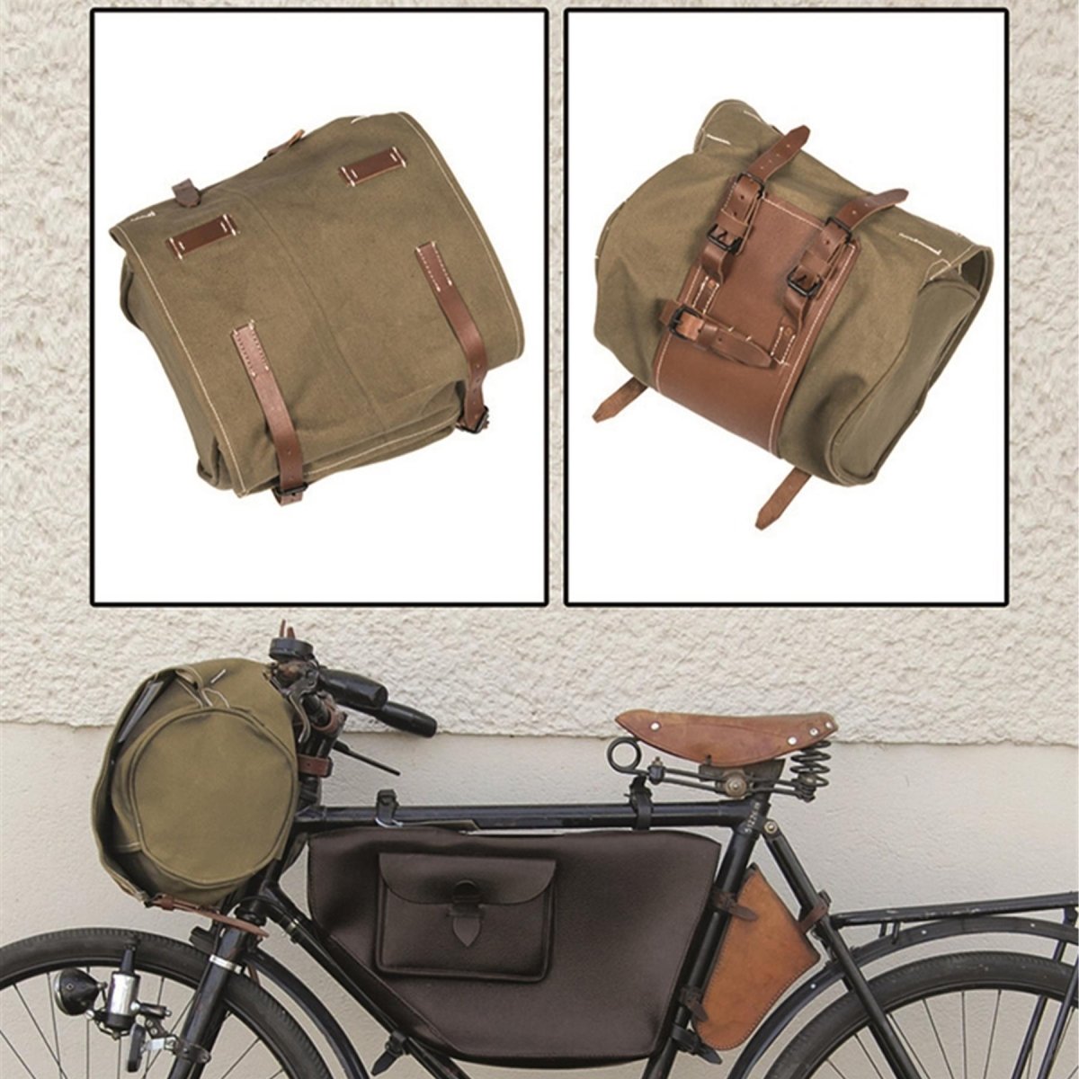 Original Swiss Army Mil-Tec Cycle Bikepack Polyester Travel Outdoor Bag Olive