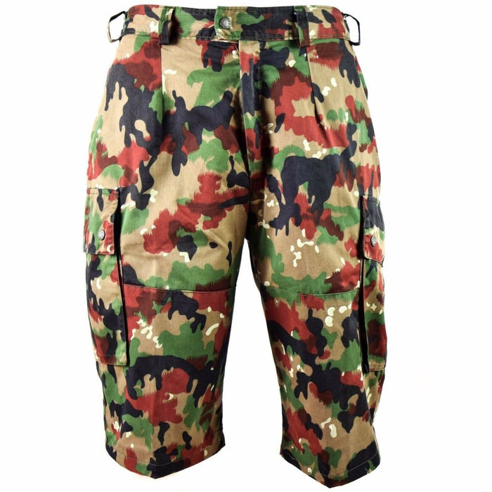 Original Swiss army shorts M83 combat field Alpenflage TAZ 83 Camo cargo shorts - GoMilitar