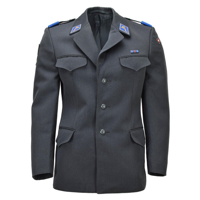 Original Swiss Military Formell Jacka Vintage 4 Pocket Design Mörkgrå - GoMilitar