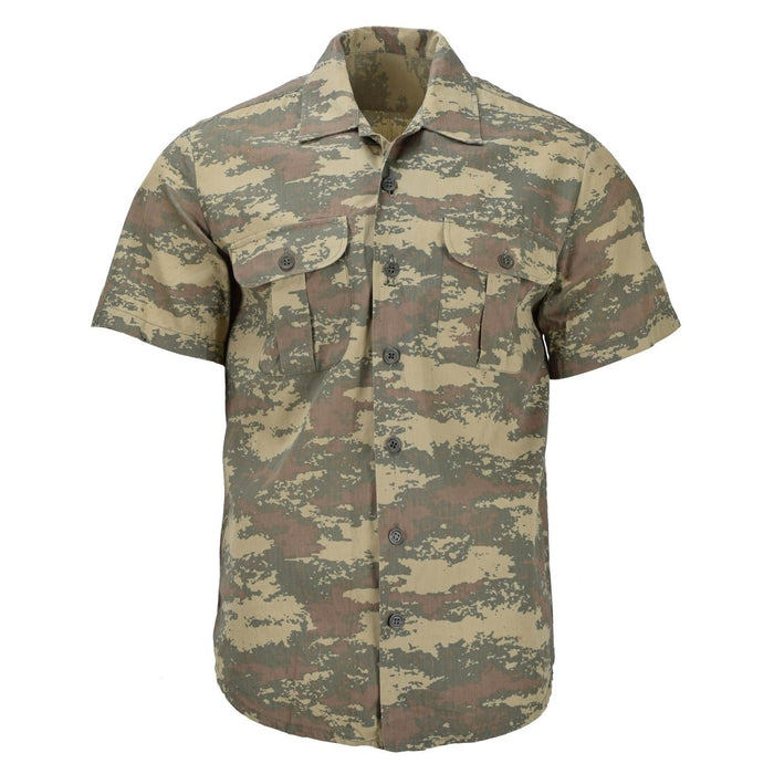 Original turkiska arméfältskjortor slitstarka ripstop camo kortärmad taktisk - GoMilitar