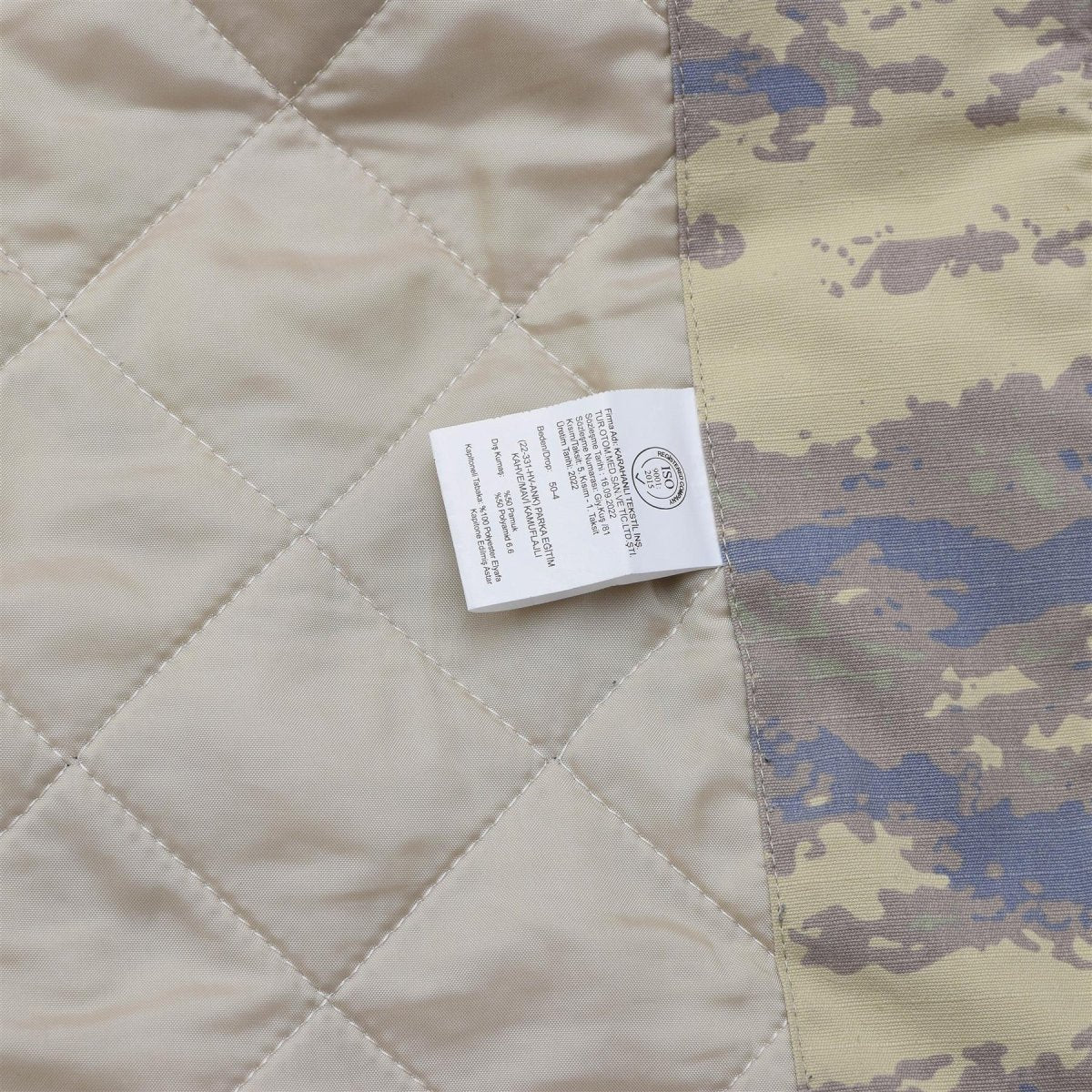 Original Turkish Military Field Parka Rip Stop Quiltat Foder M2018 Camo