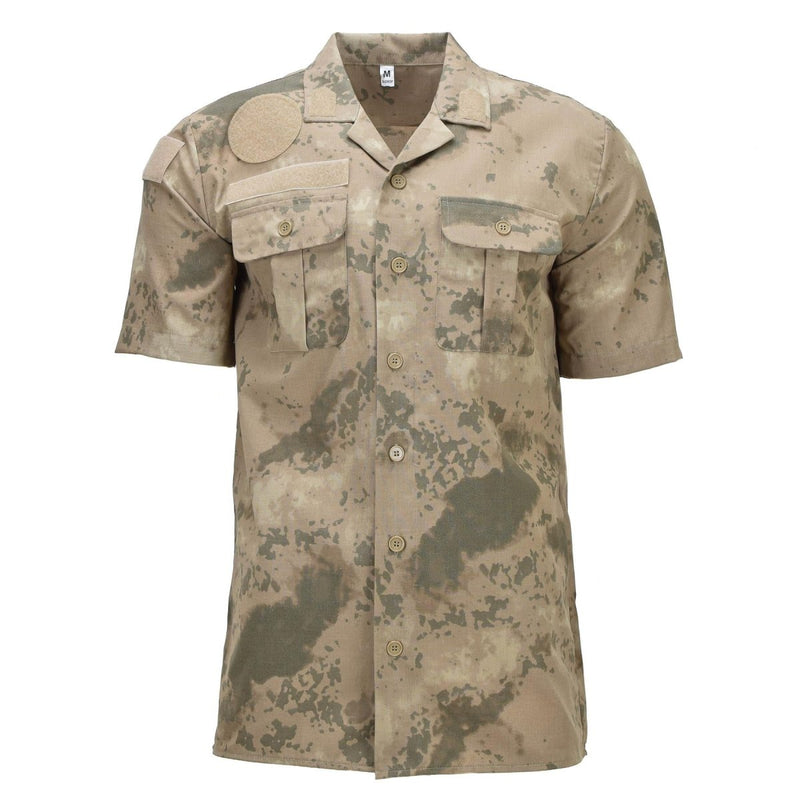 Original Turkish Military Field Shirt Short Sleeve Surplus M2021 Camouflage