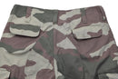 Rear view of original Turkish military tactical camo pants with pockets and reinforced stitching in camouflage pattern