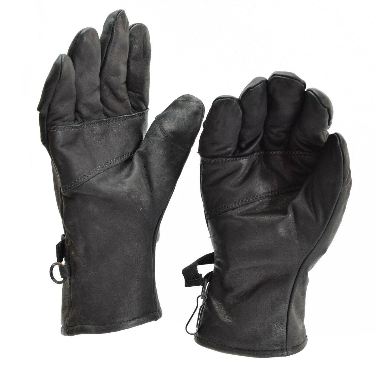 Original US Army Combat Leather Gloves äkta svart läder militär fråga