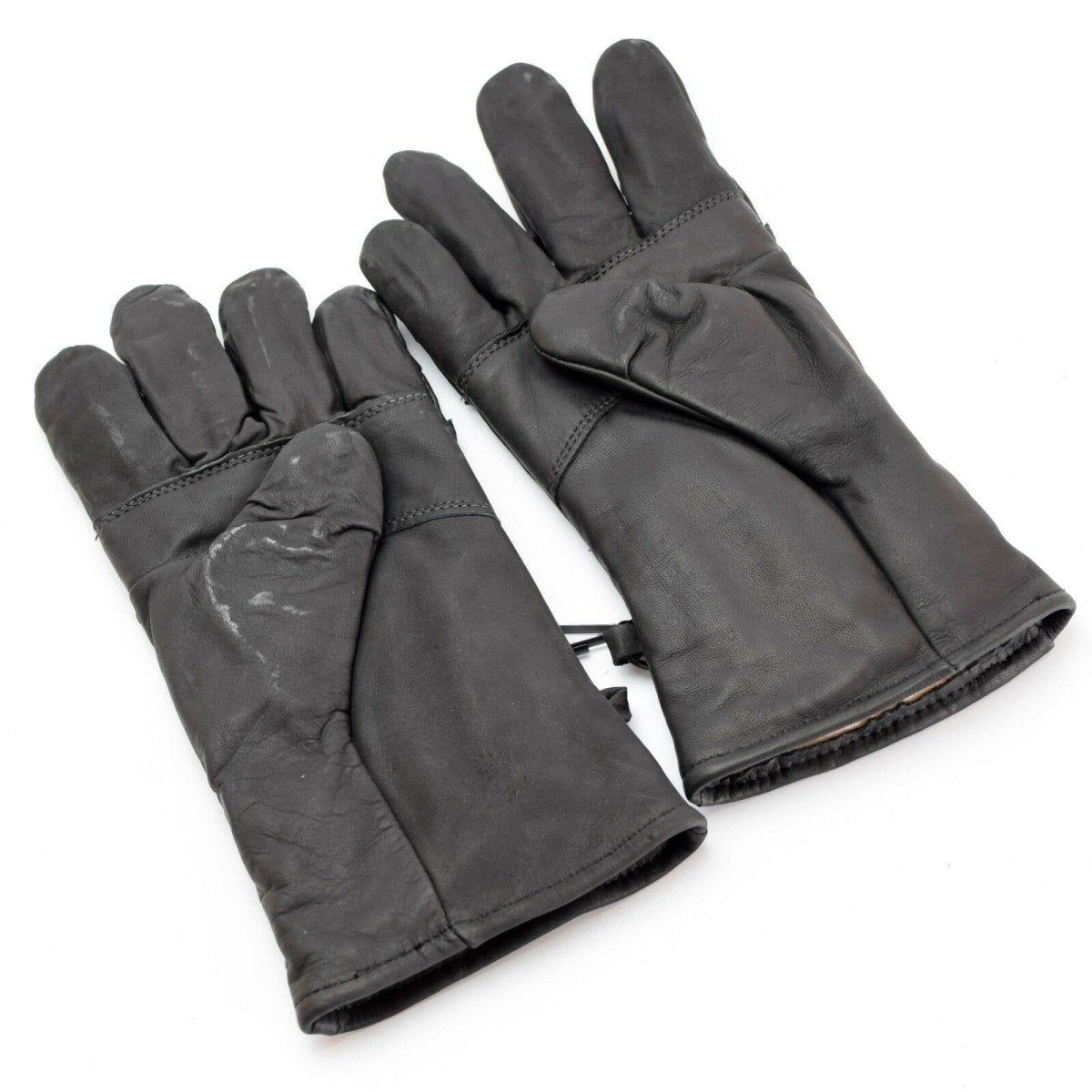 Original US Army Combat Leather Gloves äkta svart läder militär fråga