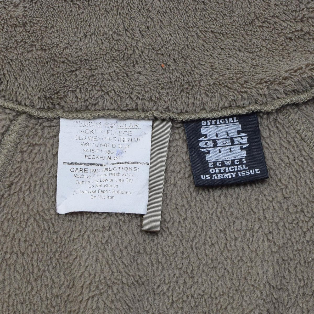 Original U.S. Army Tactical Cold Weather Fleecejacka Förstärkta axlar Olive