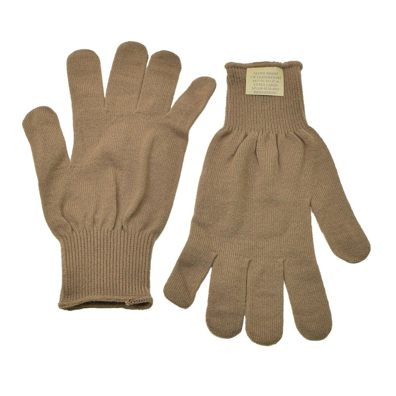 Original amerikanska militära handskar stickade vantar sätter in foder värmer bruna nya