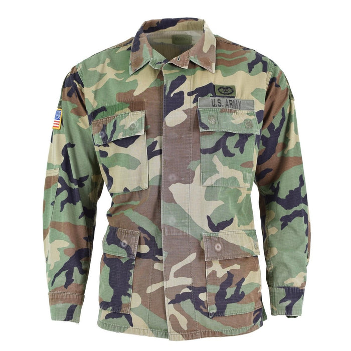 Original amerikansk militärjacka ripstop woodland kamouflage BDU truppskjorta - GoMilitar