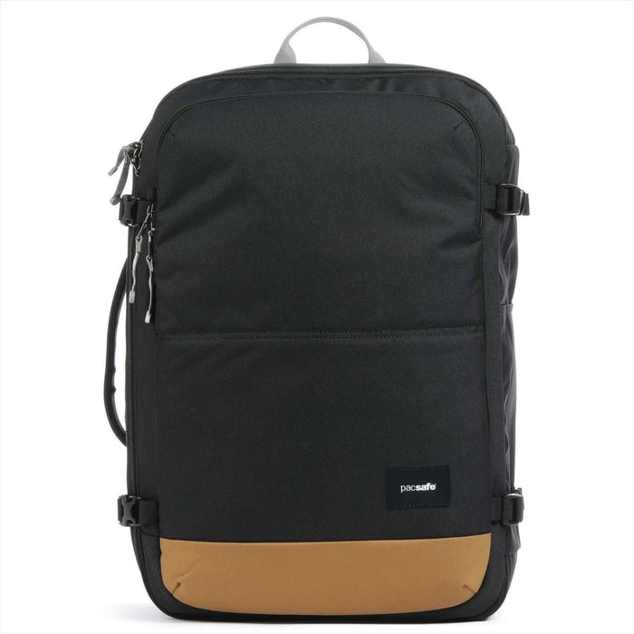 Pacsafe Go 34L Reseryggsäck Carry On Stöldskydd rPET Låsbara dragkedjor Svart - GoMilitar