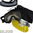 Paulson 510 A-TAC tactical goggles with dual polycarbonate lenses, silicone frame, adjustable strap, and lens covers.