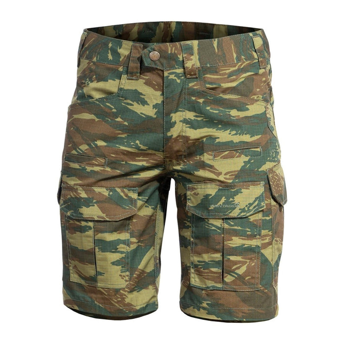 PENTAGON Lycos ripstop cargo-shorts i ödlacamo med förstärkta fickor och trippelsömmar för hållbarhet.