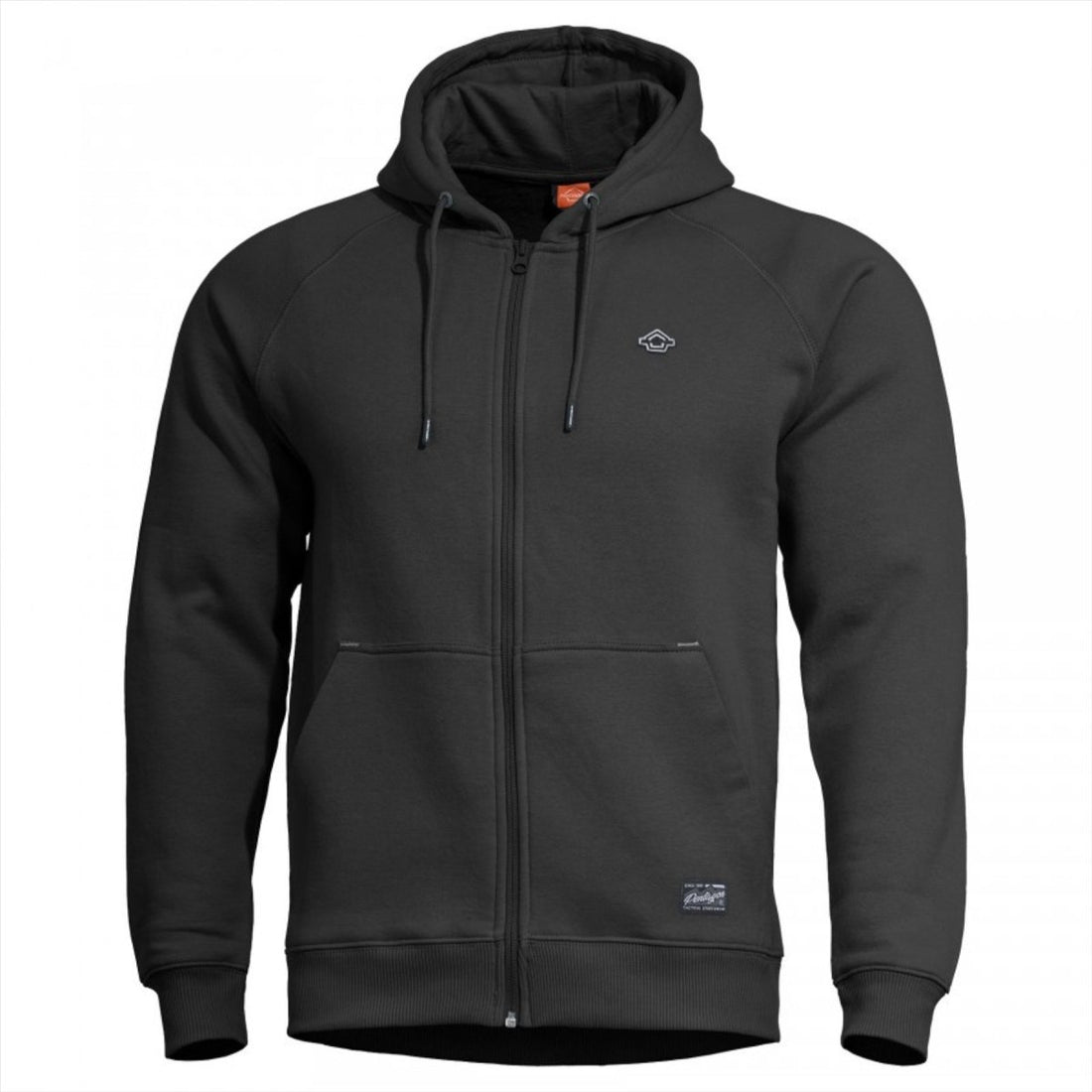 PENTAGON Phaeton tröja med full dragkedja Comfort Fit Flatlocksömmar Storm Hood Svart
