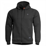 PENTAGON Phaeton tröja med full dragkedja Comfort Fit Flatlocksömmar Storm Hood Svart