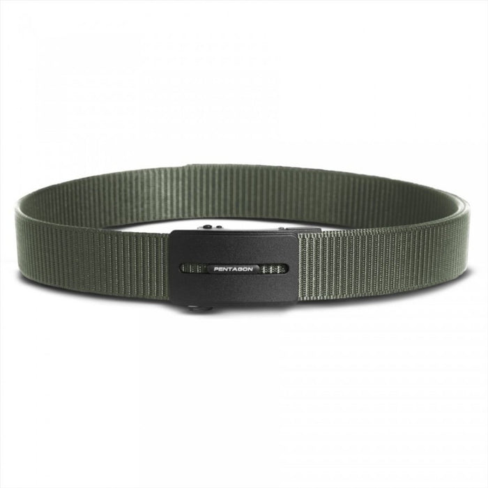 35 mm taktiskt nylonbälte i olivgrönt med justerbart zinklegeringsspänne, slitstark och minimalistisk design