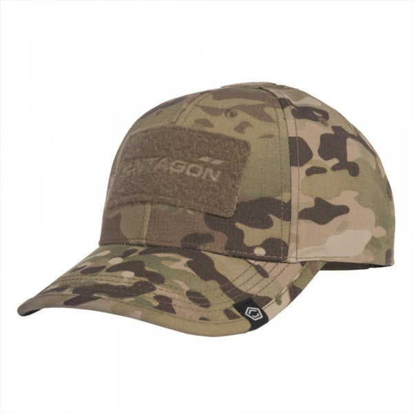 Pentagon Tactical Cap Ripstop Tyg 6-Panel Design Front Patch Multicam Camo