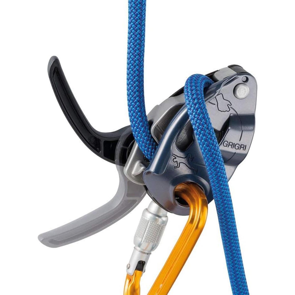 Petzl Grigri Assisted Broming Belay Device Climbing Equipment Aluminium Blue