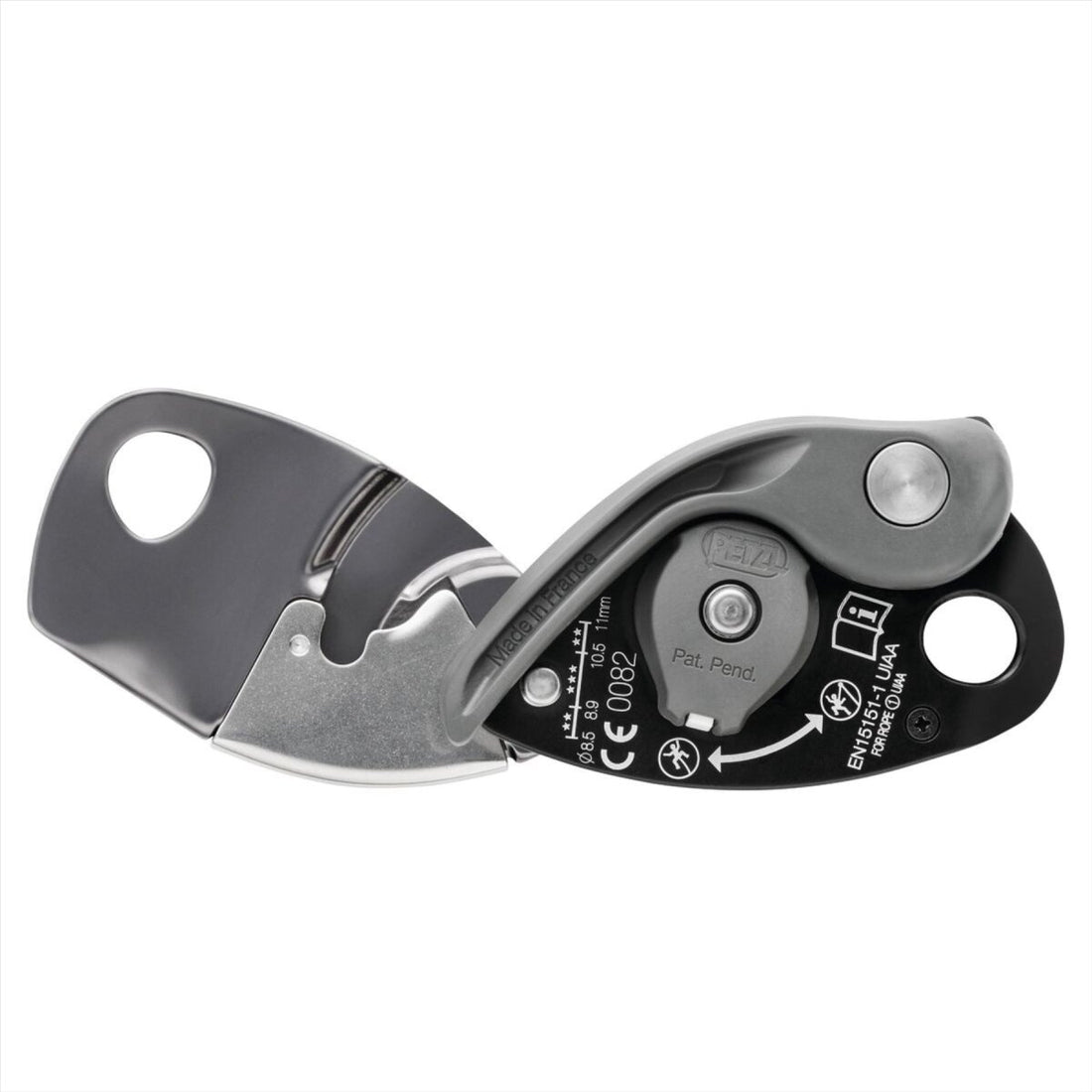Petzl GRIGRI Belay Device Assisted Braking Anti-Panic 8,5–11 mm Grå