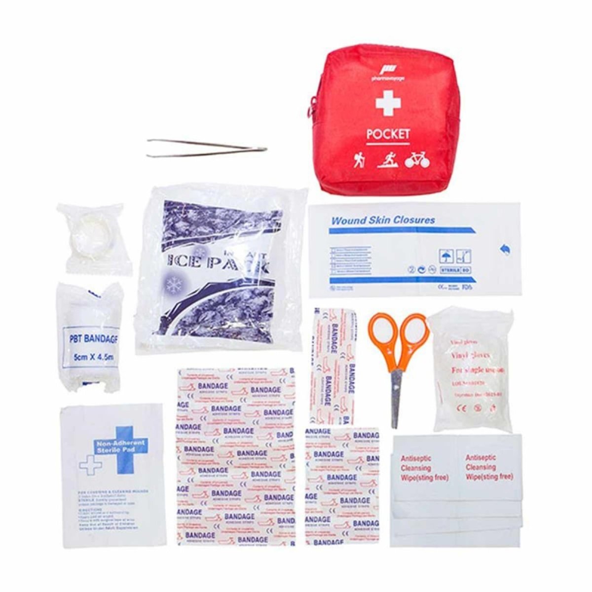 Pharmavoyage Pocket Compact First Aid Kit Camping Treking Medical Emergency Bag