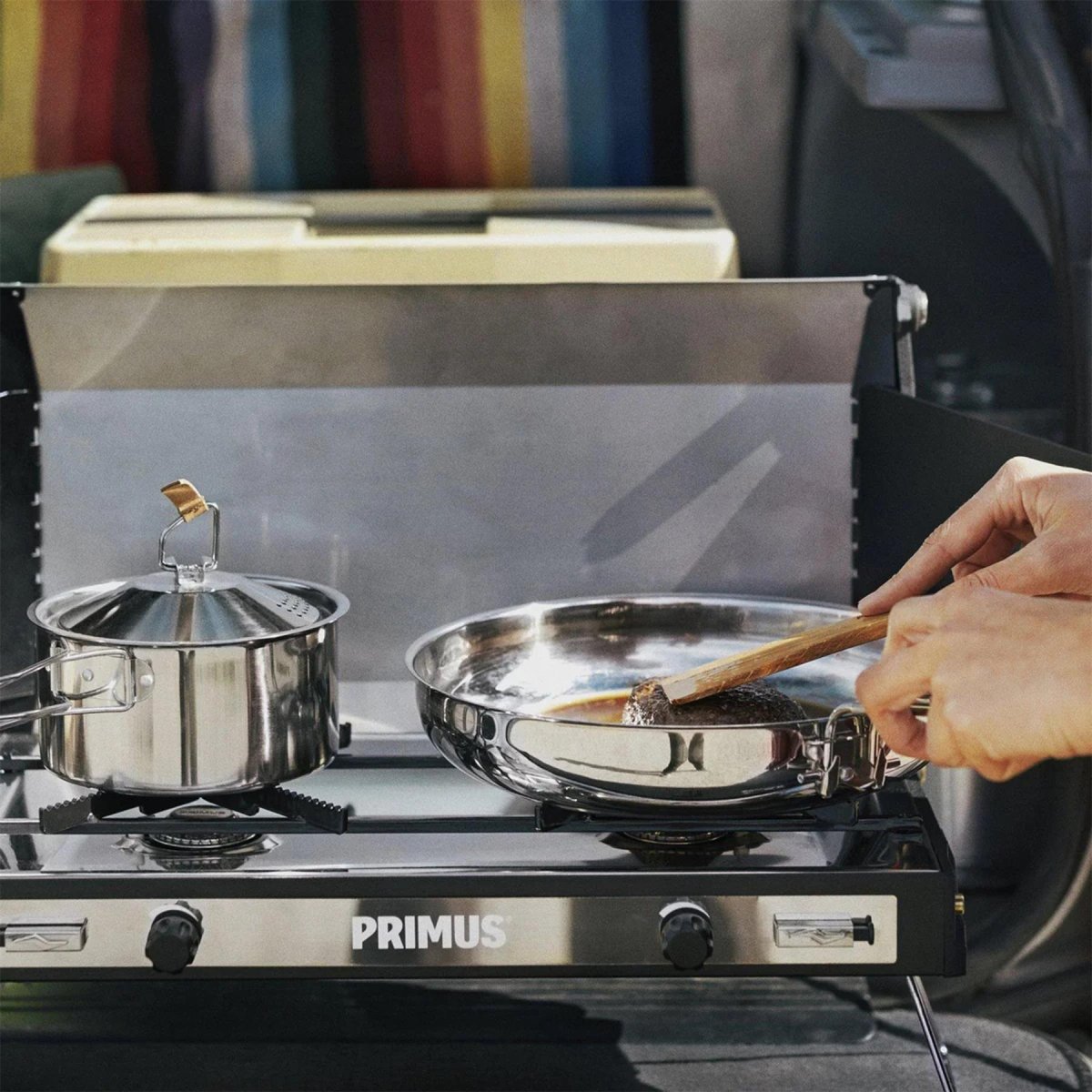 Primus Campfire Cookset S Rostfritt stål Camping Köksredskap Pot Pan Set Bag